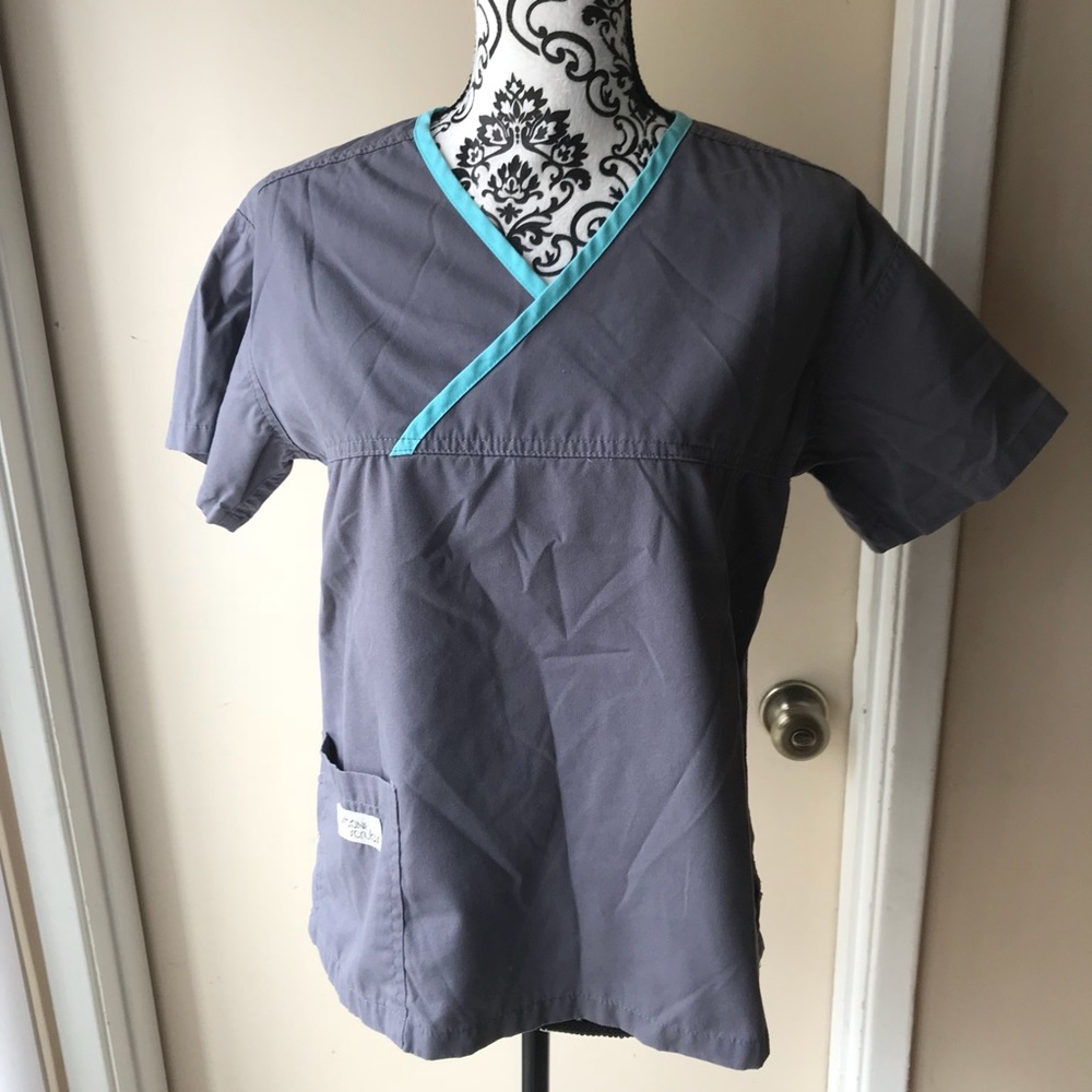 Charcoal grey scrub top
